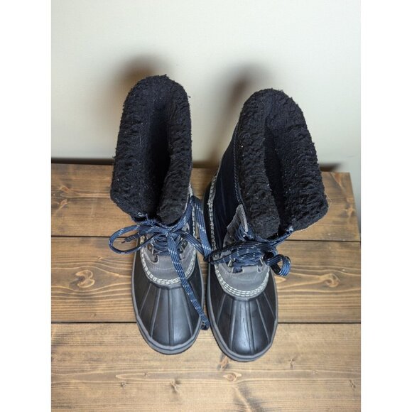 LL Bean Snow Duck Boots Men's 8 Insulated Waterproof Gray Blue Black 507841 - Picture 4 of 10